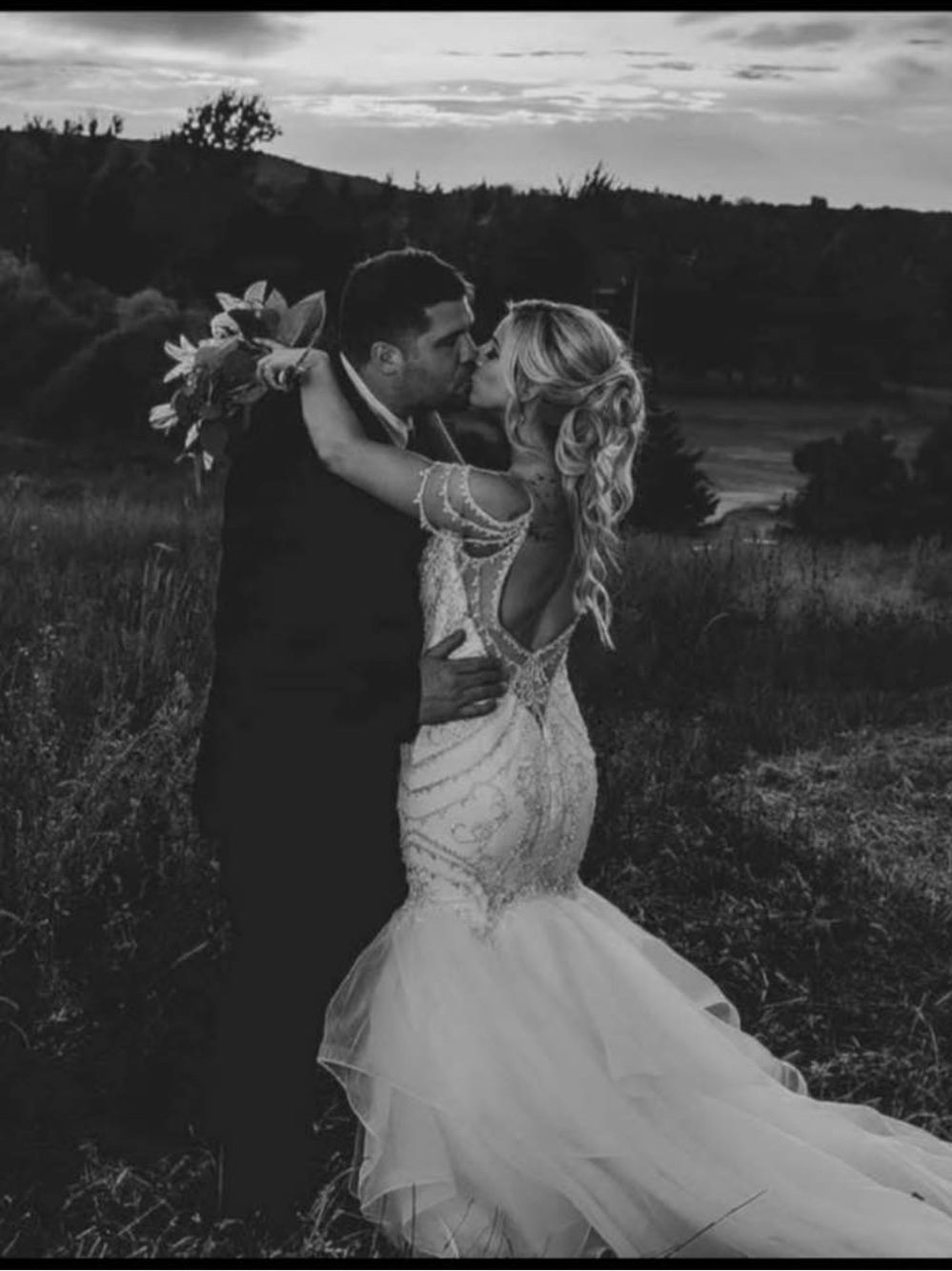 Ivory and Silver Accent Wedding Dress -